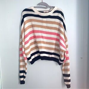 Francesca’s Mi Ami Striped Crewneck Sweater NWT